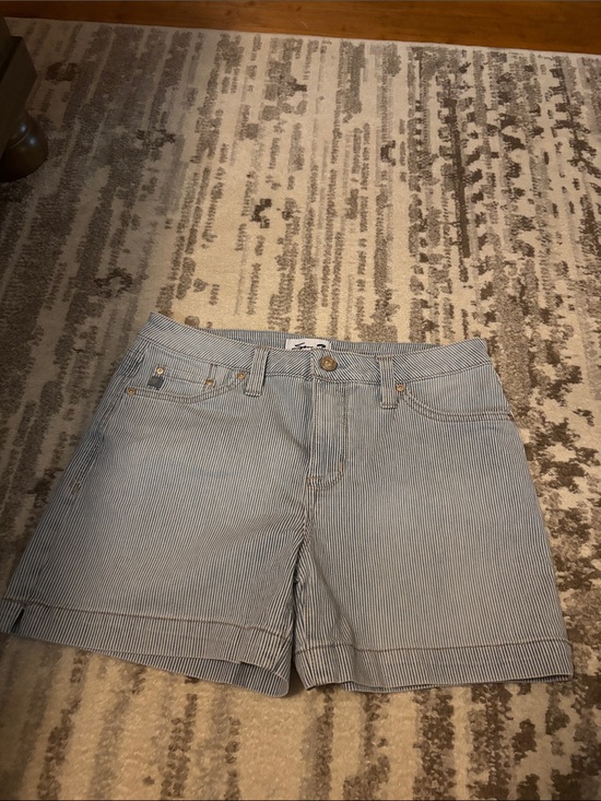 Seven7 Pants - Seven7 Women's Blue Pinstriped Jean Shorts